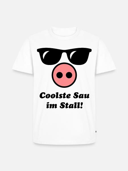 Coolste Sau Im Stall! (Cool) - Männer Premium Bio T-Shirt - Weiß