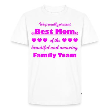 Meilleure équipe de maman – Family Joy Pink - T-shirt Premium bio Homme - blanc - Devant - Nico (187cm)