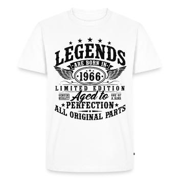 60 ans 60 ans 1966 Vintage Né - T-shirt Premium bio Homme - blanc - Devant - Nico (187cm)