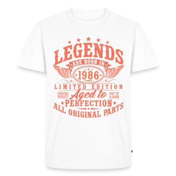 40e anniversaire 1986 Née Légendes - T-shirt Premium bio Homme - blanc - Devant - Nico (187cm)