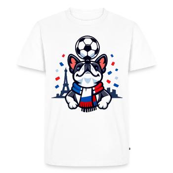 Chemise Bulldog France pour femmes et hommes - T-shirt Premium bio Homme - blanc - Devant - Nico (187cm)