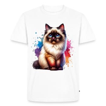 Burmese Cat Gift - Men's Premium Organic T-Shirt - white - Front - Nico (187cm)