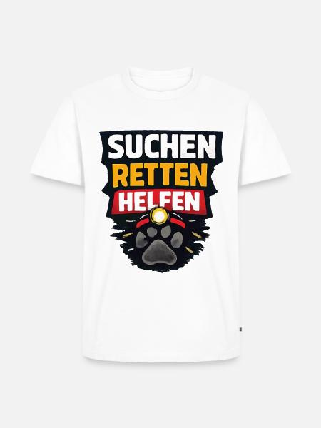 Rettungshund Suchen Retten Helfen - Männer Premium Bio T-Shirt - Weiß