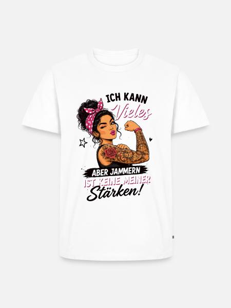 Starke Frau Frauenpower Spruch - Männer Premium Bio T-Shirt - Weiß