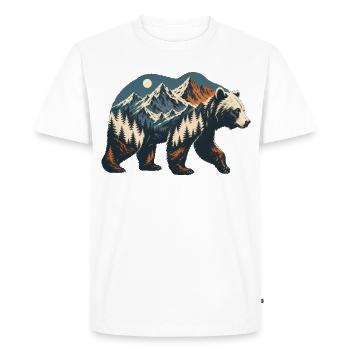 Ours des sommets - T-shirt Premium bio Homme - blanc - Devant - Nico (187cm)