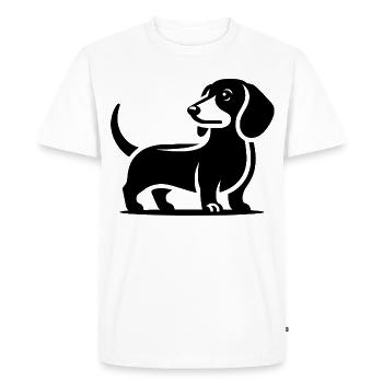 Teckel - T-shirt Premium bio Homme - blanc - Devant - Nico (187cm)