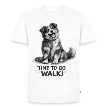 I'm Ready for the Walk Funny Dog - Men's Premium Organic T-Shirt - white - Front - Nico (187cm)