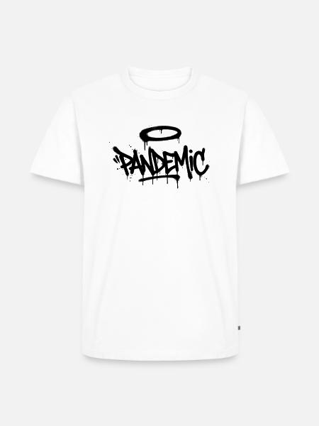 Pandemic Graffiti Halo - Männer Premium Bio T-Shirt - Weiß