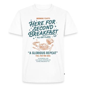 Petit-déjeuner ici pour le deuxième petit-déjeuner Brunch Café - T-shirt Premium bio Homme - blanc - Devant - Nico (187cm)