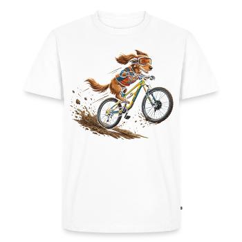 Chien VTT Wild Ride - T-shirt Premium bio Homme - blanc - Devant - Nico (187cm)