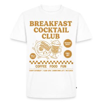 Petit-déjeuner Cocktail Club Brunch Café Drôle - T-shirt Premium bio Homme - blanc - Devant - Nico (187cm)