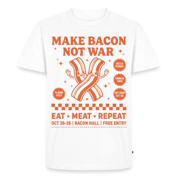 Breakfast Bacon Lovers Funny Brunch Coffee Food - Men's Premium Organic T-Shirt - white - Front - Nico (187cm)