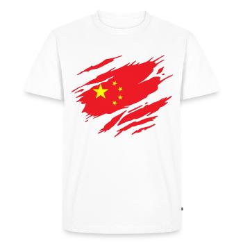 Chine Drapeau Chinois Chinoise - T-shirt Premium bio Homme - blanc - Devant - Nico (187cm)