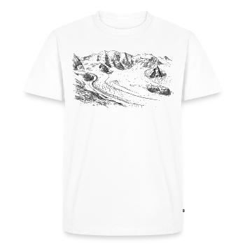 Silhouette de Piz Palü | Bernina Massiv Design | Montagne - T-shirt Premium bio Homme - blanc - Devant - Nico (187cm)