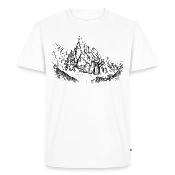 Silhouette du Cerro Torre | Conception du Sommet de la Patagonie - T-shirt Premium bio Homme - blanc - Devant - Nico (187cm)
