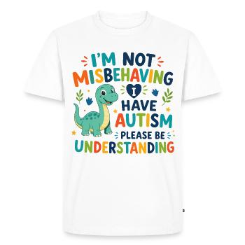 I don't misbehave, I have autism - Men's Premium Organic T-Shirt - white - Front - Nico (187cm)