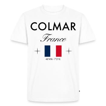 Colmar France Coordinates Travel Souvenir - Men's Premium Organic T-Shirt - white - Front - Nico (187cm)