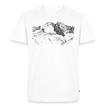 Olperer Zillertaler Tyrol Conception des Alpes - T-shirt Premium bio Homme - blanc - Devant - Nico (187cm)