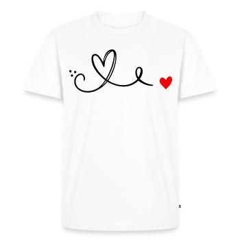 Ligne Herz Schnoerkel - T-shirt Premium bio Homme - blanc - Devant - Nico (187cm)