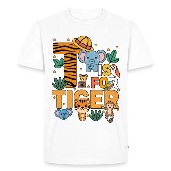 T c’est pour la fête du zoo du tigre Anniversaire du zoo de la jungle - T-shirt Premium bio Homme - blanc - Devant - Nico (187cm)
