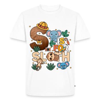 S Is For Sloth Zoo Party Jungle Zoo Birthday - Men's Premium Organic T-Shirt - white - Front - Nico (187cm)