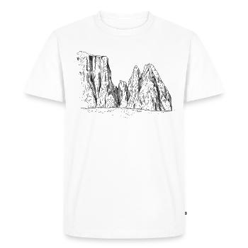 Sciliar Massif Silhouette | Dolomites Landmarks - Men's Premium Organic T-Shirt - white - Front - Nico (187cm)