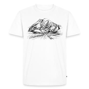 Silhouette à Haute Bouche | Sommet de la chaîne de Mieminger - T-shirt Premium bio Homme - blanc - Devant - Nico (187cm)