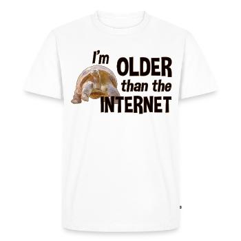 Je suis plus âgé qu’Internet - Tortue - T-shirt Premium bio Homme - blanc - Devant - Nico (187cm)
