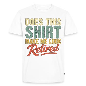 Cette chemise me donne-t-elle l’air retraité ? - T-shirt Premium bio Homme - blanc - Devant - Nico (187cm)