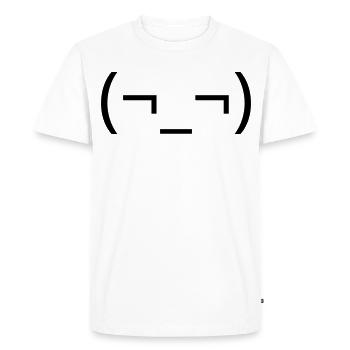 Émote d’agacement de la Garde Latérale Sèche (¬_¬) - T-shirt Premium bio Homme - blanc - Devant - Nico (187cm)