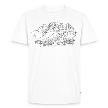 Zugspitze Silhouette | Sommets des montagnes Wetterstein - T-shirt Premium bio Homme - blanc - Devant - Nico (187cm)