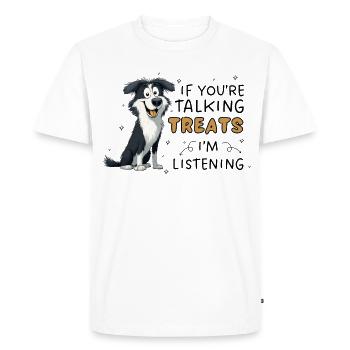 Border Collie friandise un chien drôle de design - T-shirt Premium bio Homme - blanc - Devant - Nico (187cm)