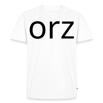 orz emoticon désespoir ASCII classique - T-shirt Premium bio Homme - blanc - Devant - Nico (187cm)