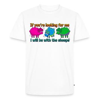 Avec les moutons - T-shirt Premium bio Homme - blanc - Devant - Nico (187cm)