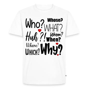 English Questions - Men's Premium Organic T-Shirt - white - Front - Nico (187cm)