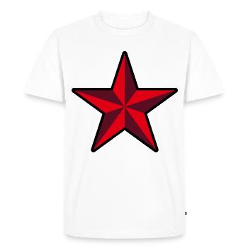 Red Star (Revolution / Outline / 3C) - Men's Premium Organic T-Shirt - white - Front - Nico (187cm)