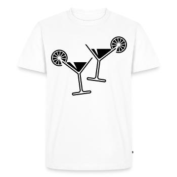 2 verres cocktail / cocktail / martini + (noir) - T-shirt Premium bio Homme - blanc - Devant - Nico (187cm)