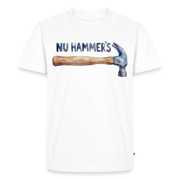Watercolor Hammer - Nu Hammer's - Men's Premium Organic T-Shirt - white - Front - Nico (187cm)