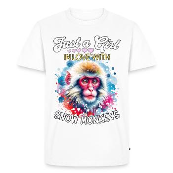 Fille Singe des Neiges Singe des Neiges - T-shirt Premium bio Homme - blanc - Devant - Nico (187cm)