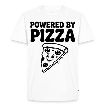 Propulsé par Pizza Lustiger Pizza Spruch - T-shirt Premium bio Homme - blanc - Devant - Nico (187cm)