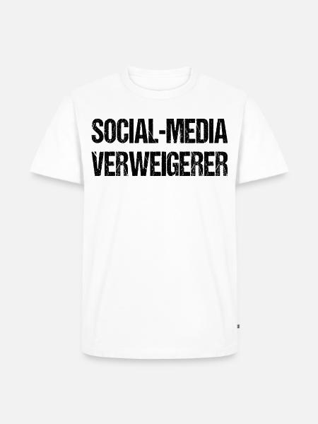 Social Media Verweigerer Offline - Männer Premium Bio T-Shirt - Weiß