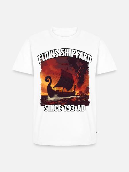 Floki Schiffswerft Feuer 193AD - Männer Premium Bio T-Shirt - Weiß