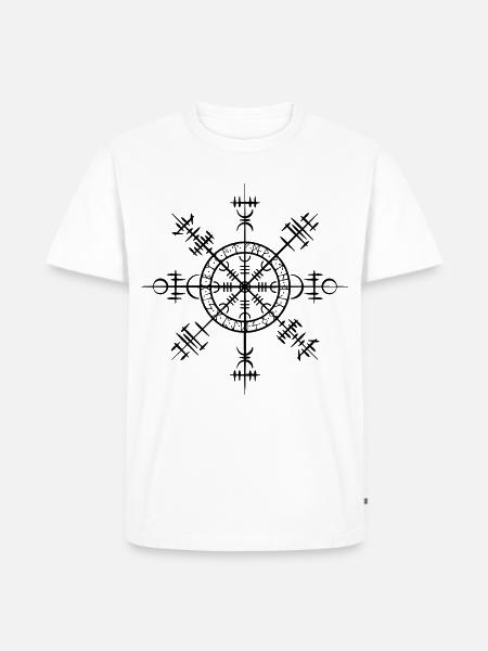 Wikinger-Glückskreis (Schwarz) - Männer Premium Bio T-Shirt - Weiß