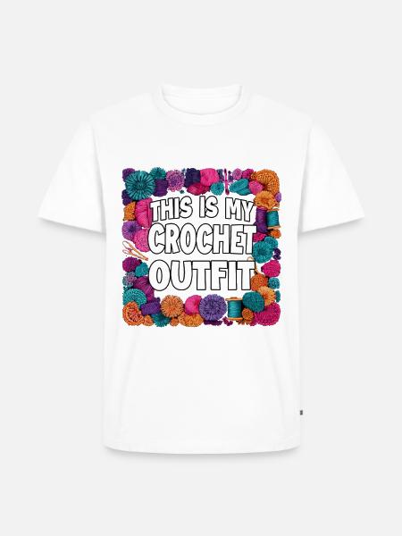 Mein Häkel-Outfit: Bunte Garnwelt - Männer Premium Bio T-Shirt - Weiß