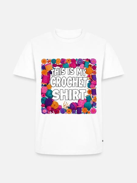 Häkelshirt Farbexplosion - Männer Premium Bio T-Shirt - Weiß