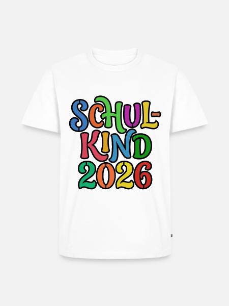 Schulkind 2026 Einschulung Erstklässler - Männer Premium Bio T-Shirt - Weiß