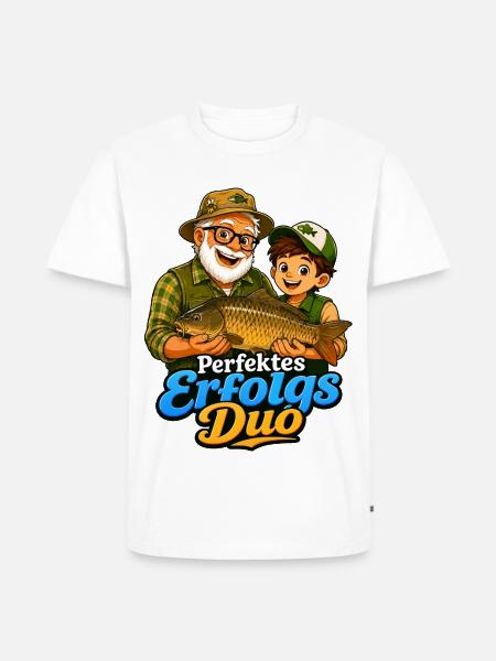 Angeln mit Opa - Männer Premium Bio T-Shirt - Weiß