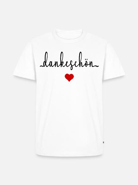 Danke Dankeschön Herz - Männer Premium Bio T-Shirt - Weiß