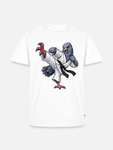 Taube beim Karate - Männer Premium Bio T-Shirt - Weiß