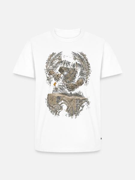Steinmetz Steinmetzhandwerk - Männer Premium Bio T-Shirt - Weiß